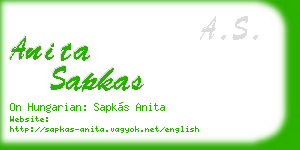 anita sapkas business card