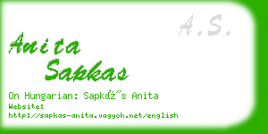 anita sapkas business card